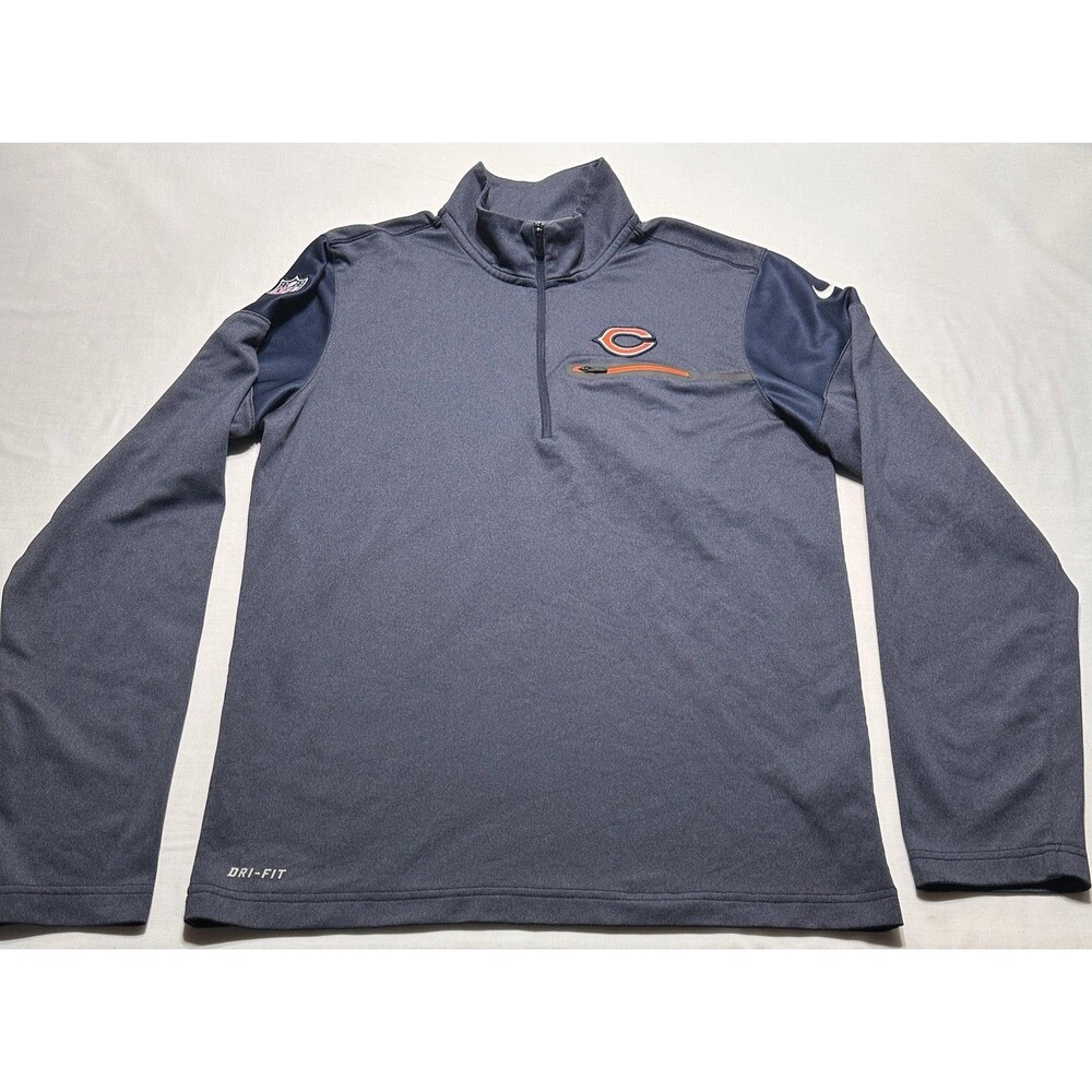 Chicago Bears Nike Men's NFL On Field 1/4 Zip Long Sleeve Pullover Size Small